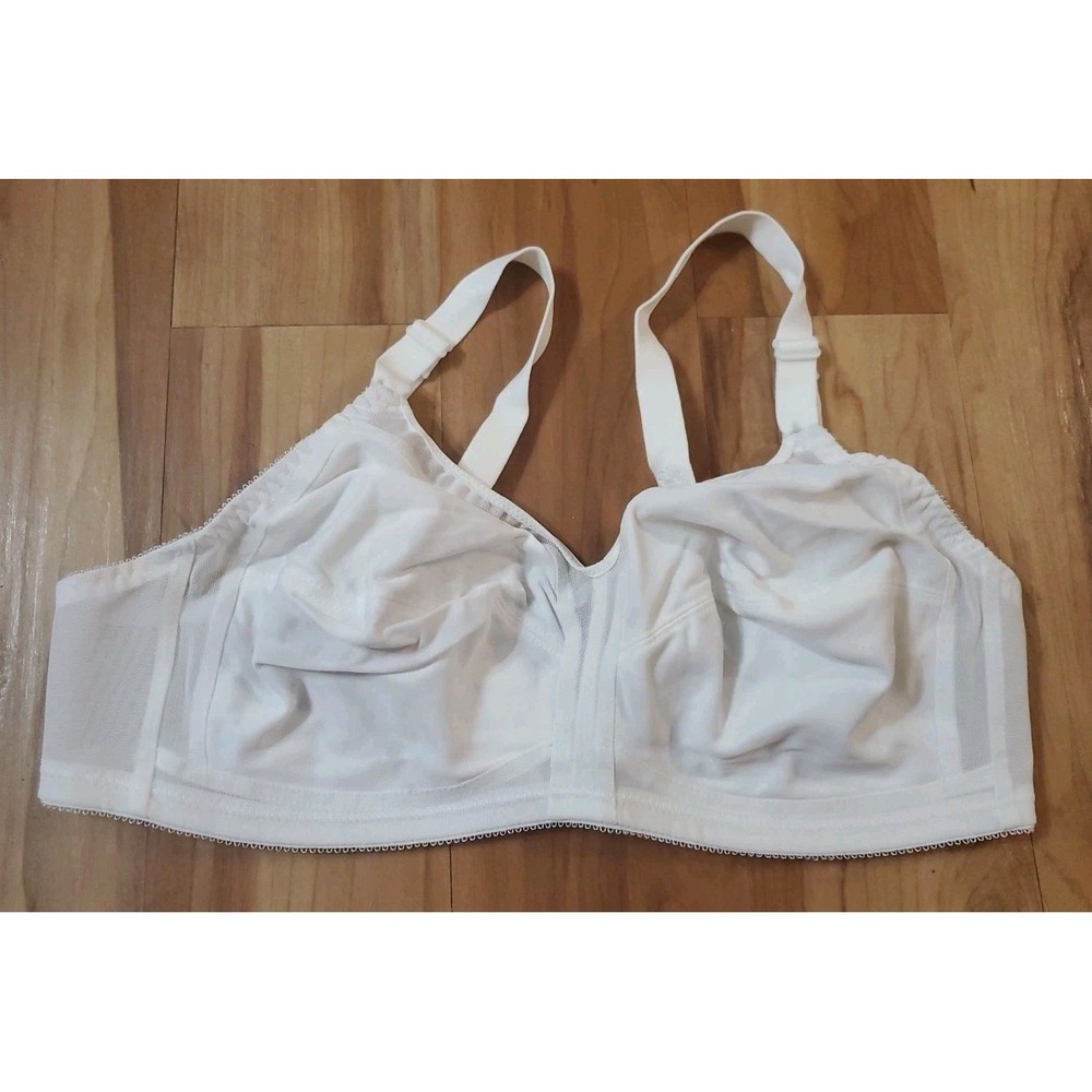 44B White Nylon Bra Wireless‎ Wirefree by Just My Size Style 0908